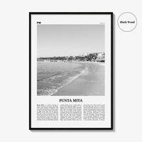 Punta Mita Print Black and White, Punta Mita Wall Art, Punta Mita Poster, Punta Mita Photo, Punta Mita Wall Décor, Punta Mita Map, Mexico