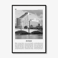 Putney Print Black and White, Putney Wall Art, Putney Poster, Putney Photo, Putney Wall Décor, Putney Map, England