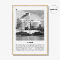 Putney Print Black and White, Putney Wall Art, Putney Poster, Putney Photo, Putney Wall Décor, Putney Map, England