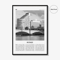 Putney Print Black and White, Putney Wall Art, Putney Poster, Putney Photo, Putney Wall Décor, Putney Map, England