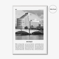 Putney Print Black and White, Putney Wall Art, Putney Poster, Putney Photo, Putney Wall Décor, Putney Map, England