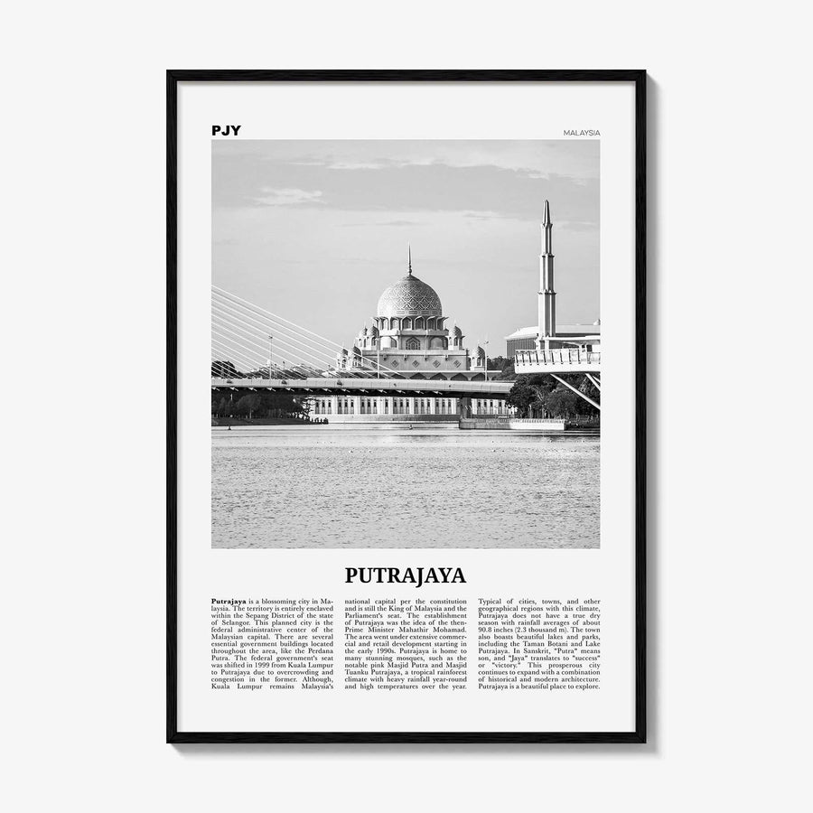 Putrajaya Print Black and White, Putrajaya Wall Art, Putrajaya Poster, Putrajaya Photo, Putrajaya Décor, Malaysia, Peninsular, Kuala Lumpur