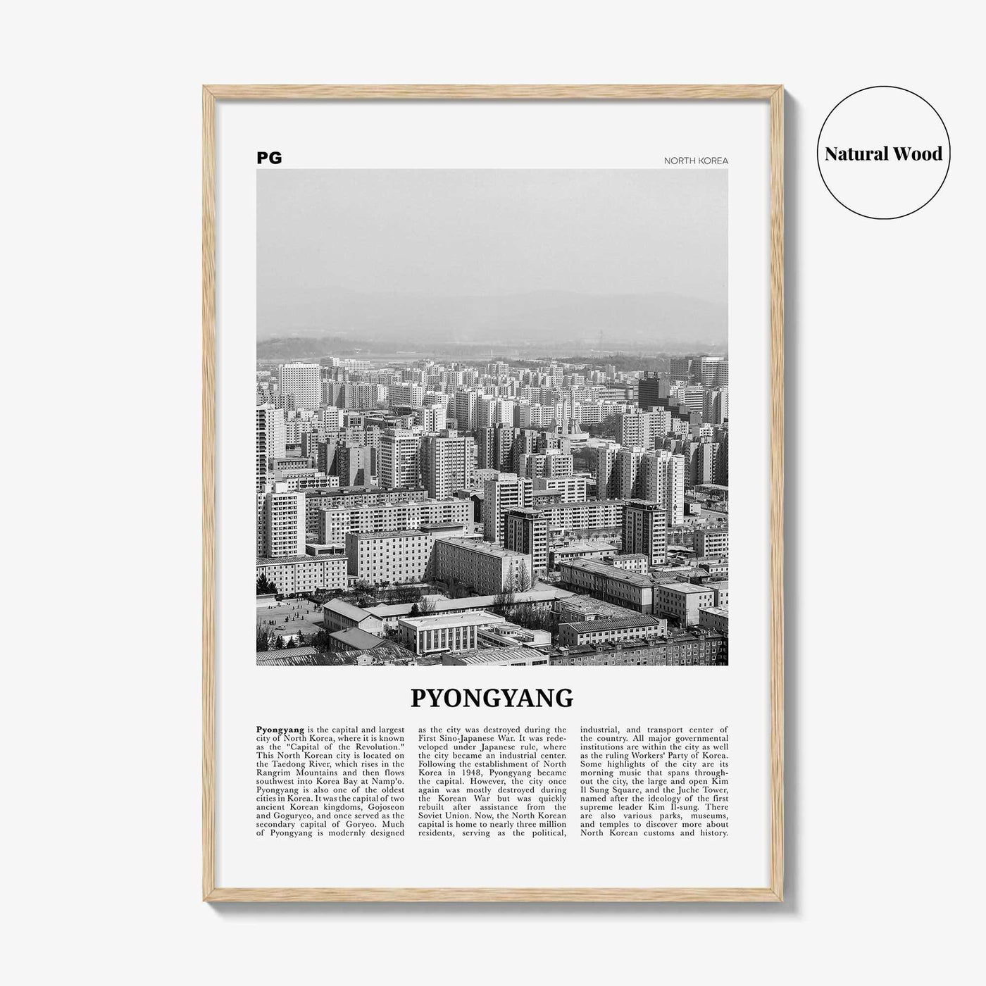 Pyongyang Print Black and White, Pyongyang Wall Art, Pyongyang Poster, Pyongyang Photo, Pyongyang Wall Décor, Pyongyang Map, North Korea