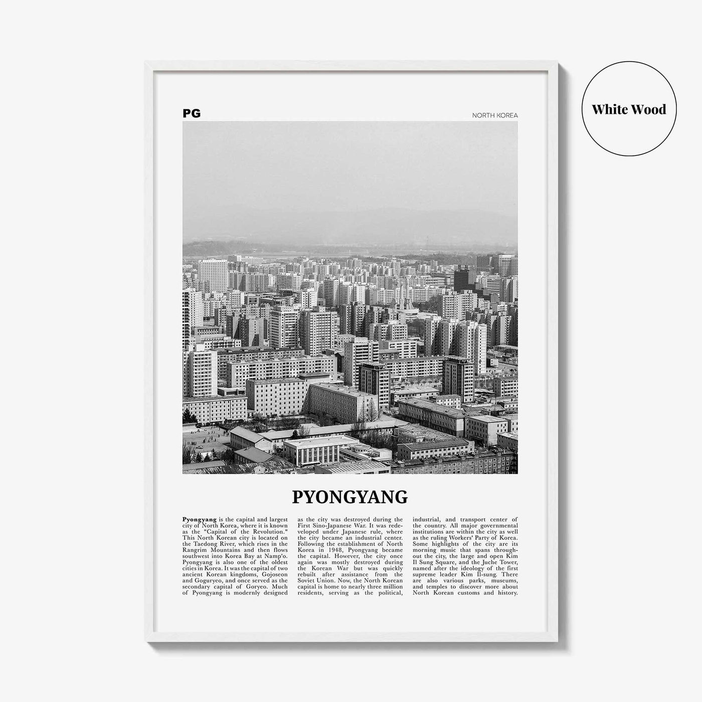 Pyongyang Print Black and White, Pyongyang Wall Art, Pyongyang Poster, Pyongyang Photo, Pyongyang Wall Décor, Pyongyang Map, North Korea