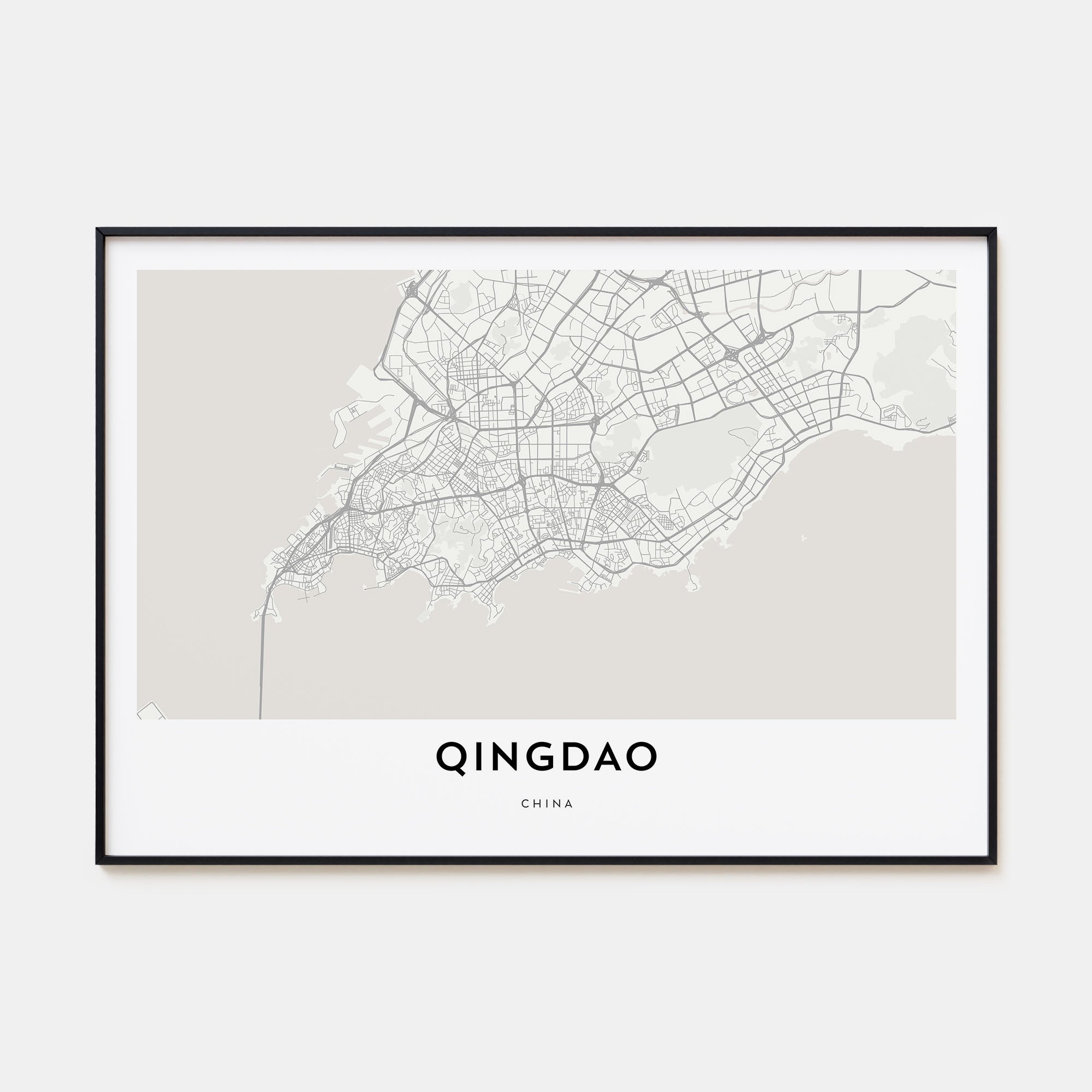 Qingdao Map Landscape Poster