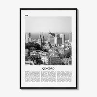 Qingdao Print Black and White, Qingdao Wall Art, Qingdao Poster, Qingdao Photo, Qingdao Wall Décor, Qingdao Map, China