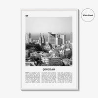 Qingdao Print Black and White, Qingdao Wall Art, Qingdao Poster, Qingdao Photo, Qingdao Wall Décor, Qingdao Map, China