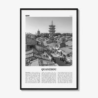 Quanzhou Print Black and White, Quanzhou Wall Art, Quanzhou Poster, Quanzhou Photo, Quanzhou Wall Décor, Quanzhou Map, China