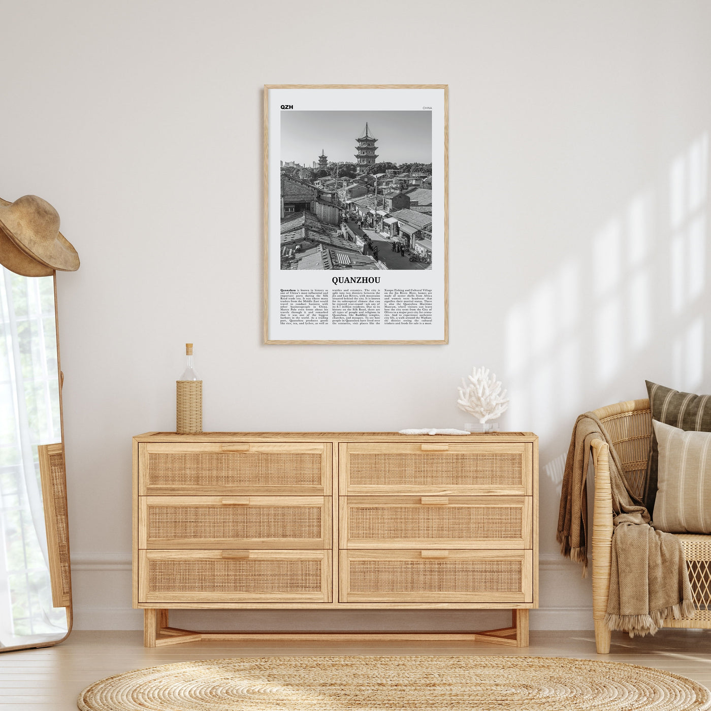 Quanzhou Travel B&W Poster