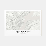 Quebec City Map Landscape Poster