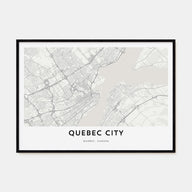 Quebec City Map Landscape Poster