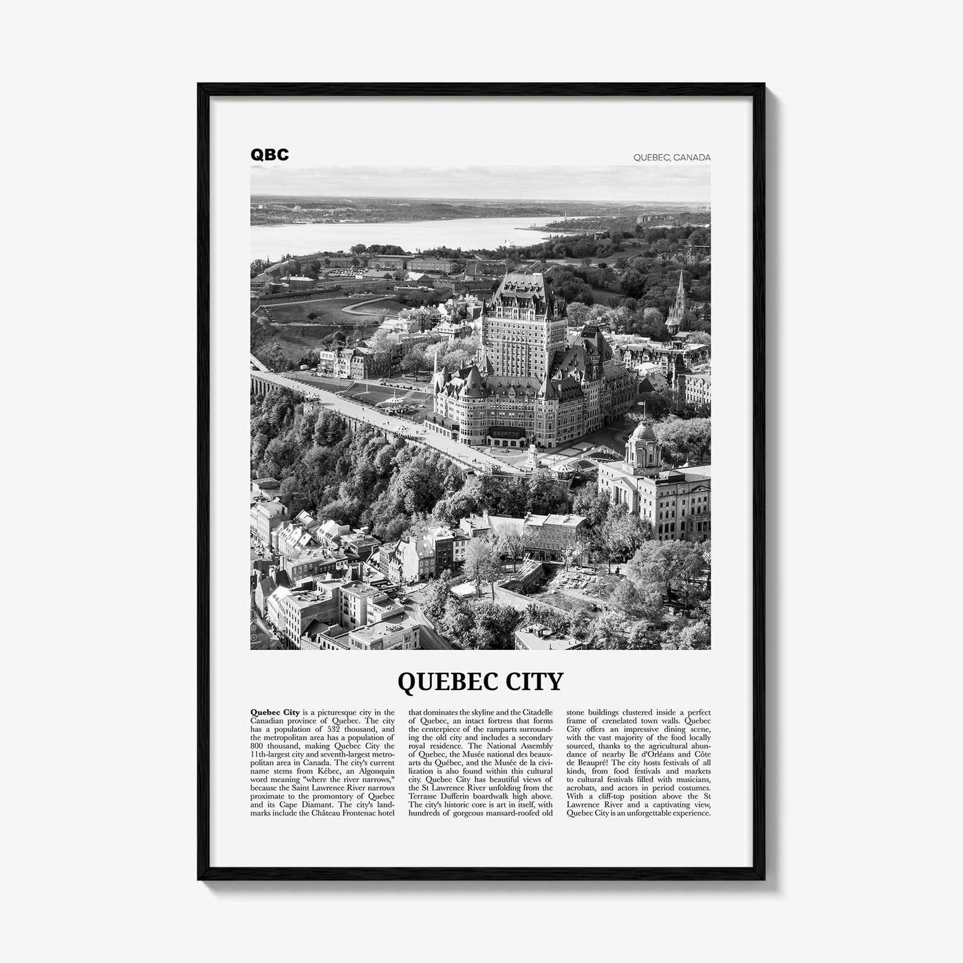 Quebec City Print Black and White No 1, Quebec City Wall Art, Quebec City Poster, Quebec City Photo, Québec, Canada, North America