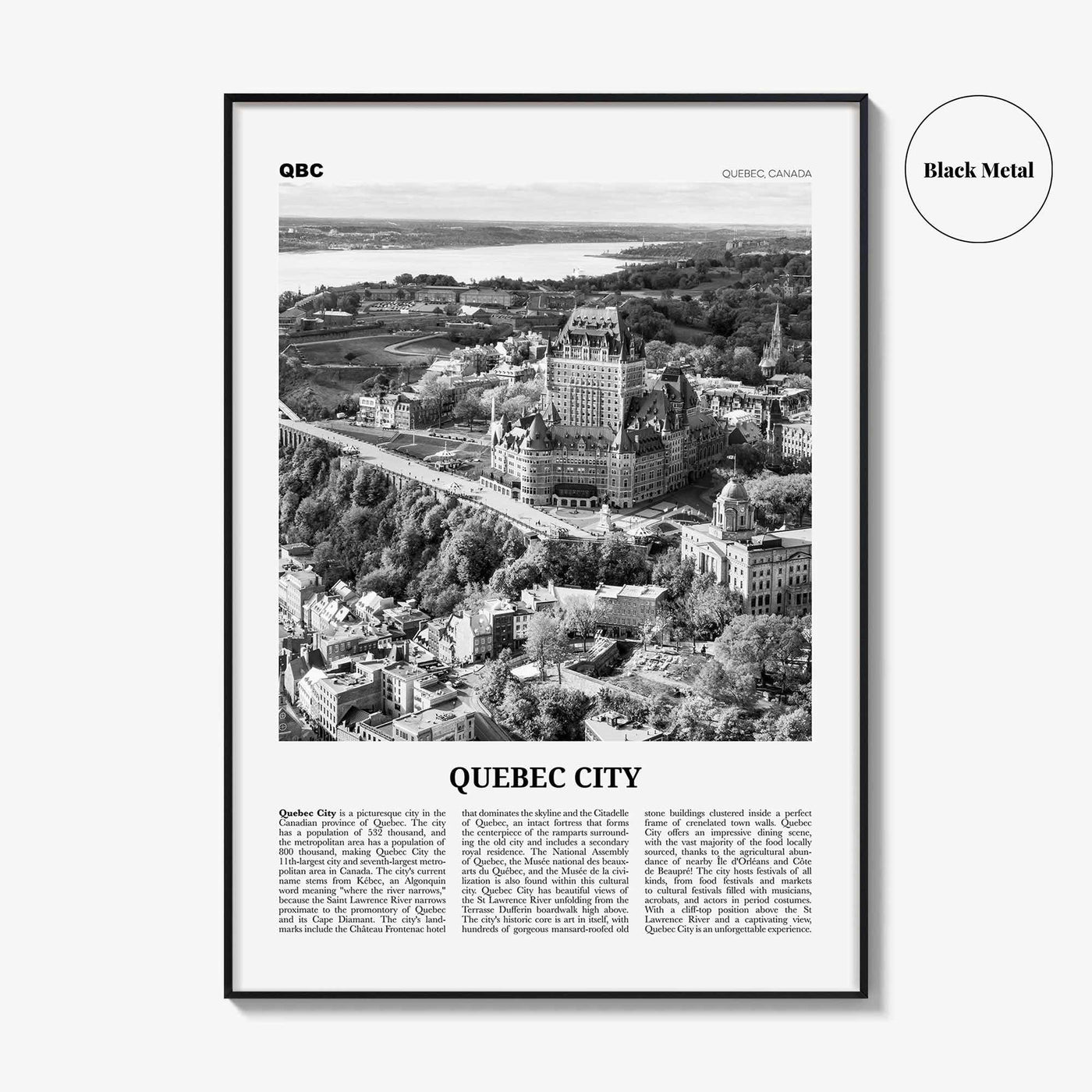 Quebec City Print Black and White No 1, Quebec City Wall Art, Quebec City Poster, Quebec City Photo, Québec, Canada, North America