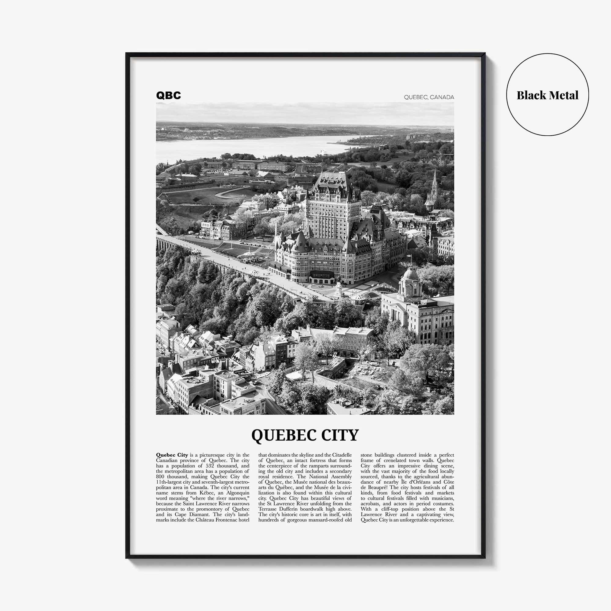 Quebec City Print Black and White No 1, Quebec City Wall Art, Quebec City Poster, Quebec City Photo, Québec, Canada, North America