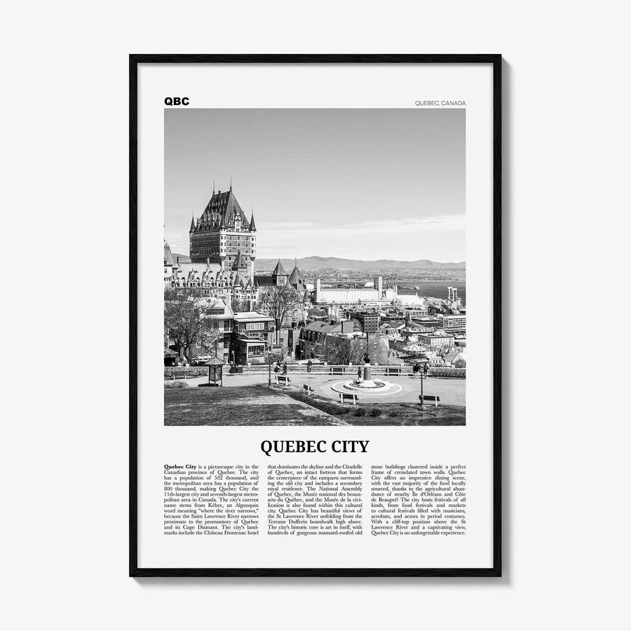 Quebec City Print Black and White No 2, Quebec City Wall Art, Quebec City Poster, Quebec City Photo, Québec, Canada, North America