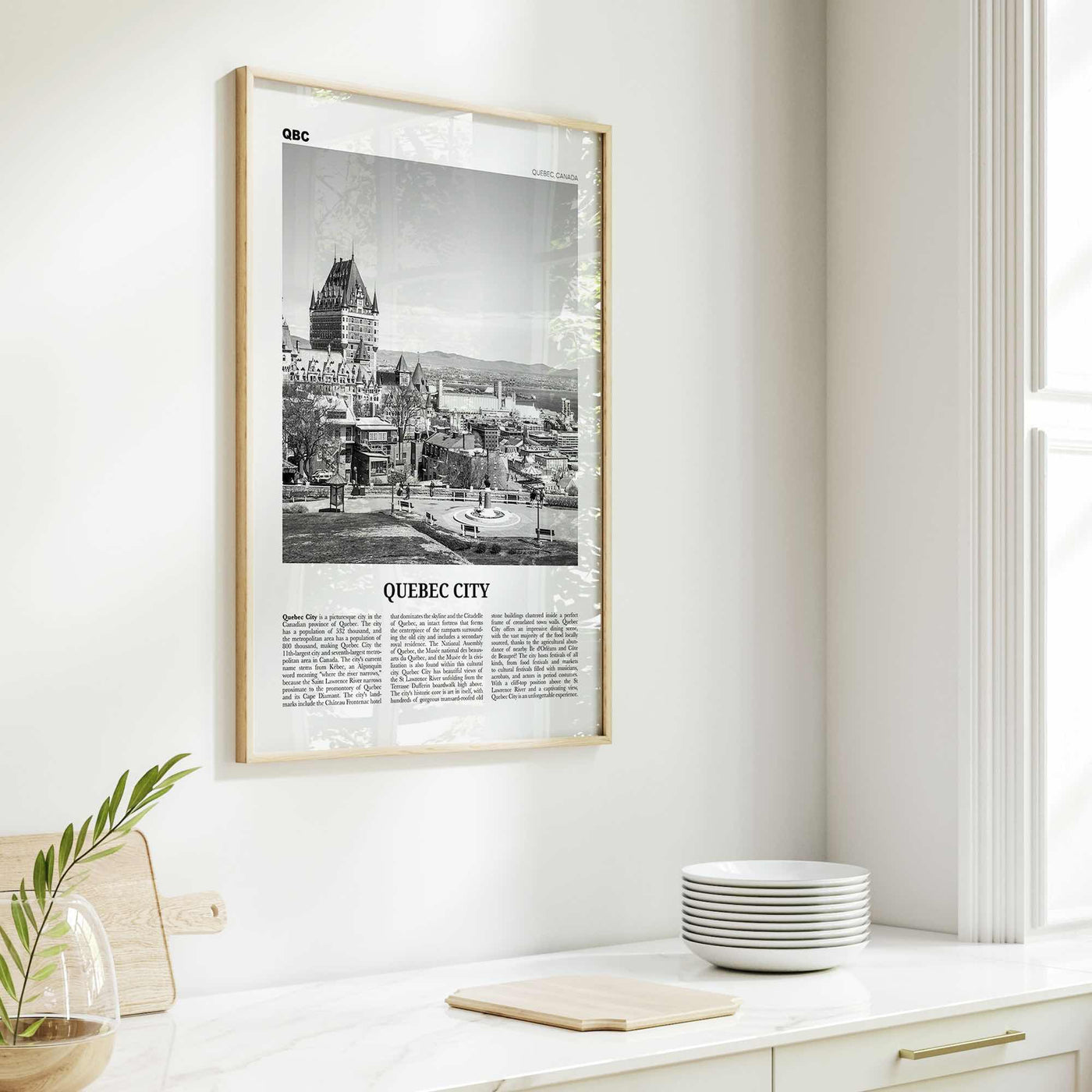 Quebec City Print Black and White No 2, Quebec City Wall Art, Quebec City Poster, Quebec City Photo, Québec, Canada, North America