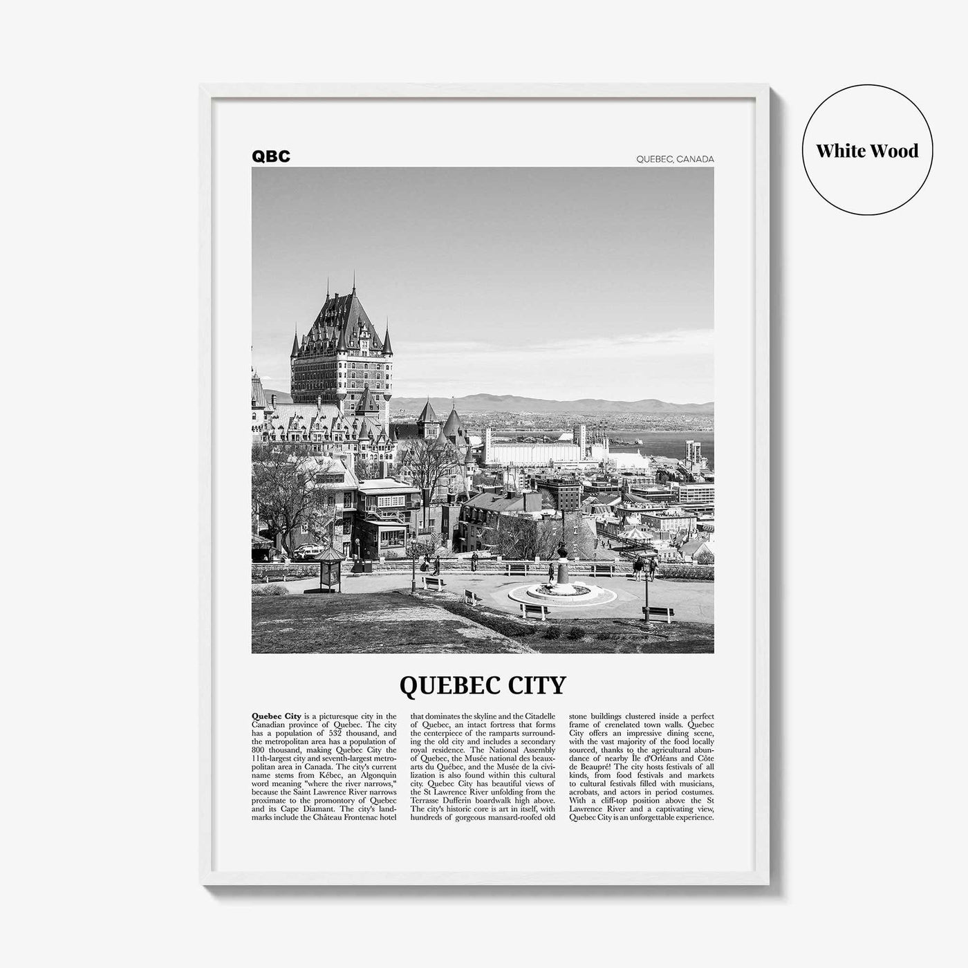 Quebec City Print Black and White No 2, Quebec City Wall Art, Quebec City Poster, Quebec City Photo, Québec, Canada, North America