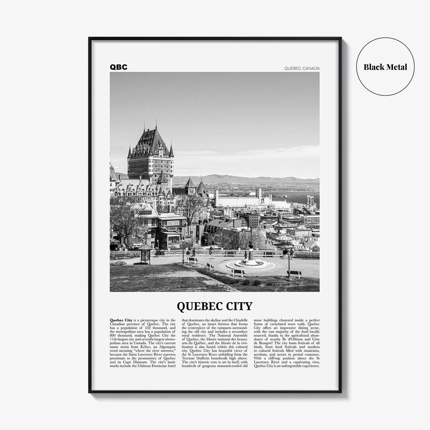 Quebec City Print Black and White No 2, Quebec City Wall Art, Quebec City Poster, Quebec City Photo, Québec, Canada, North America