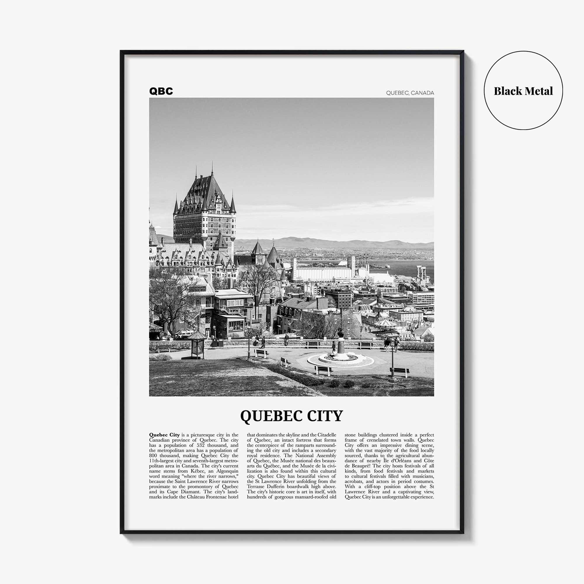 Quebec City Print Black and White No 2, Quebec City Wall Art, Quebec City Poster, Quebec City Photo, Québec, Canada, North America