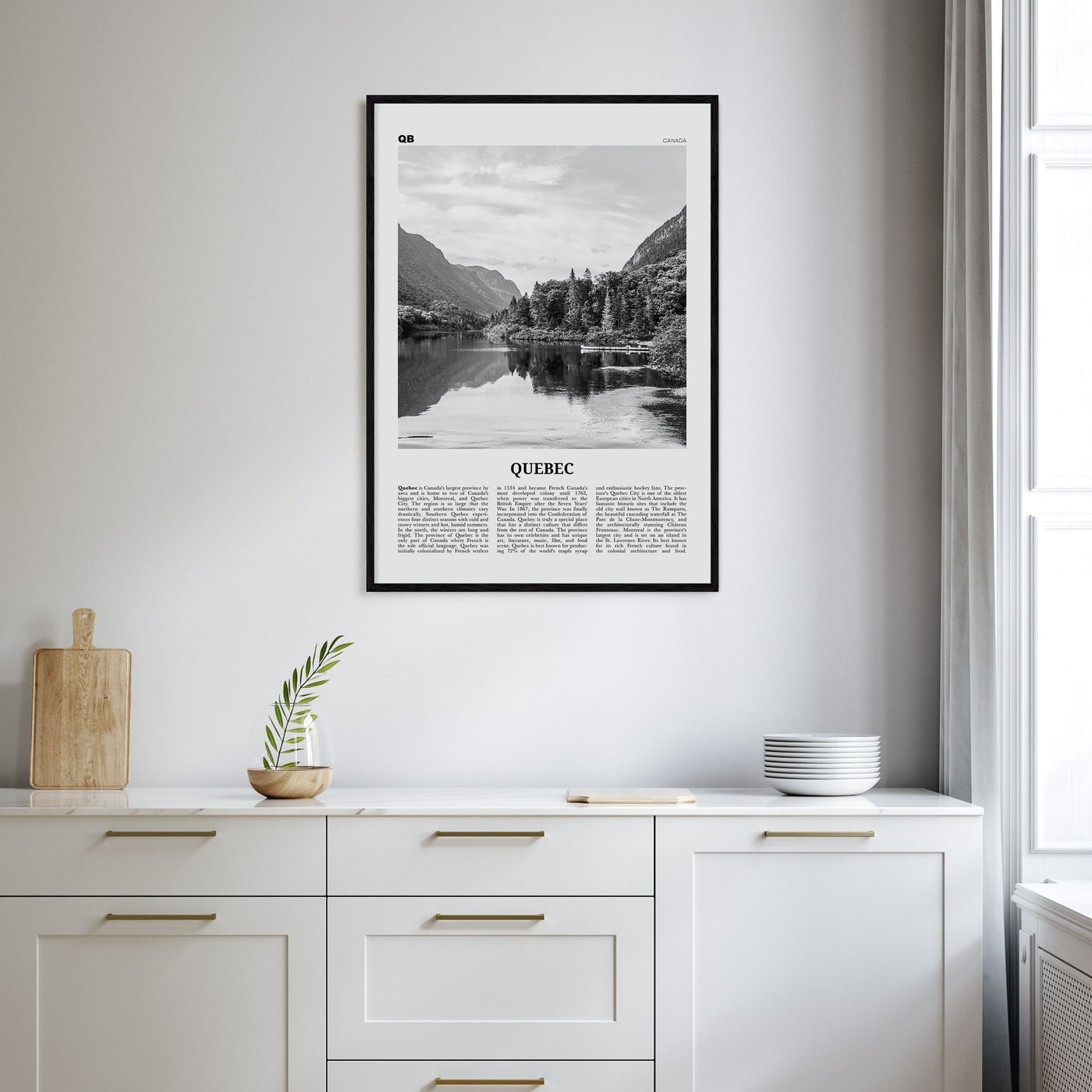 Quebec Travel B&W Poster