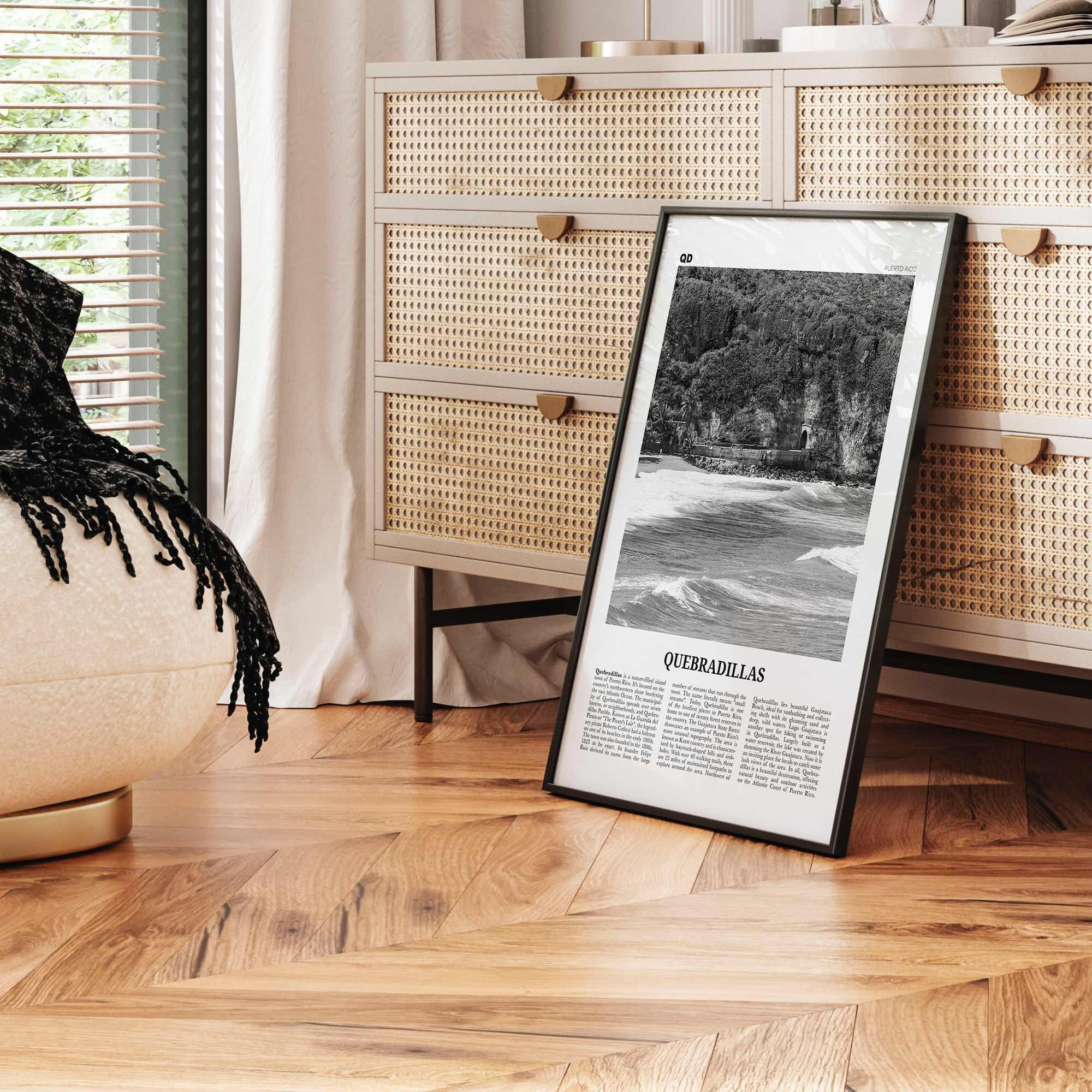 Quebradillas Print Black and White, Quebradillas Wall Art, Quebradillas Poster, Quebradillas Photo, Quebradillas Décor, Quebradillas Map