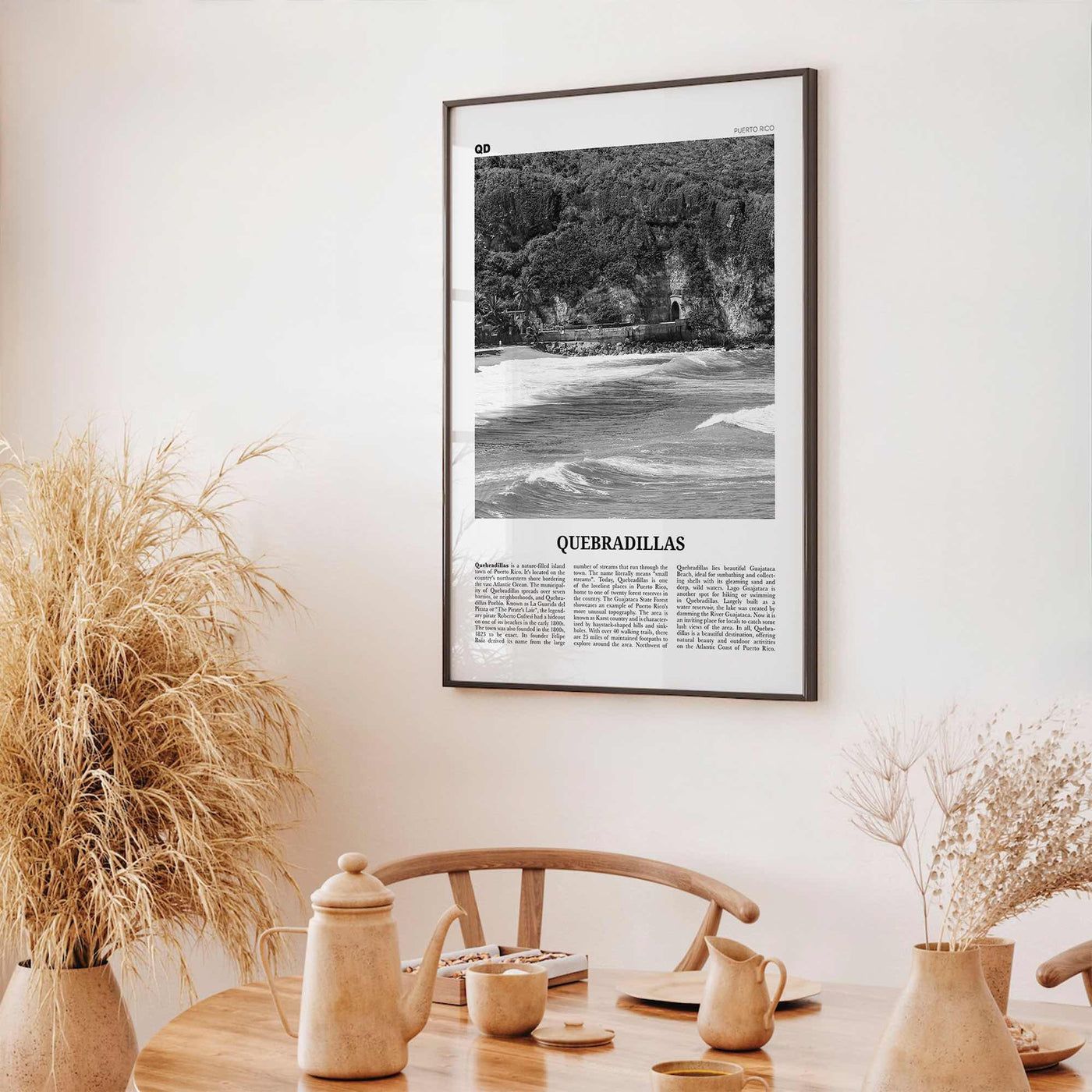 Quebradillas Print Black and White, Quebradillas Wall Art, Quebradillas Poster, Quebradillas Photo, Quebradillas Décor, Quebradillas Map