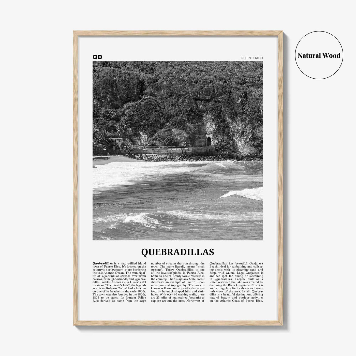 Quebradillas Print Black and White, Quebradillas Wall Art, Quebradillas Poster, Quebradillas Photo, Quebradillas Décor, Quebradillas Map