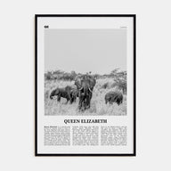 Queen Elizabeth National Park Travel B&W Poster