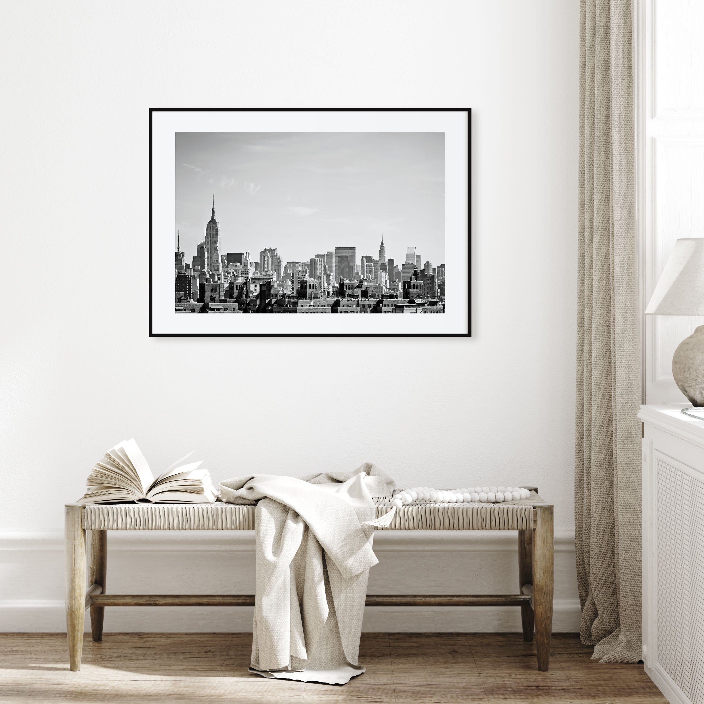 Queens, New York Landscape B&W Poster
