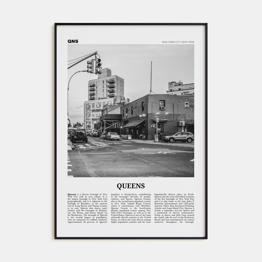 Queens, New York Travel B&W No 2 Poster