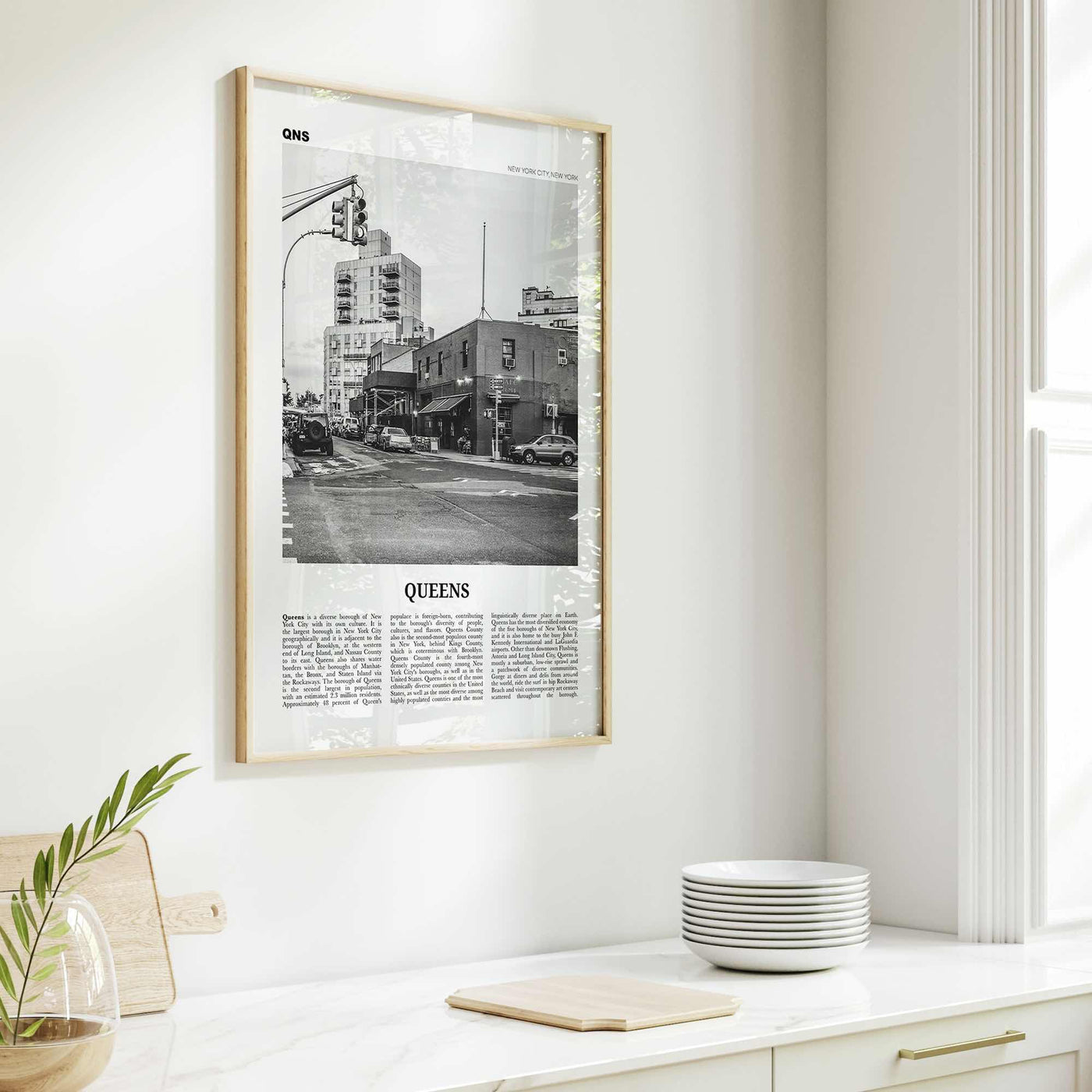 Queens Print Black and White New York No 2, Queens Wall Art, Queens Poster, Queens Photo, Queens Wall Decor, USA, United States