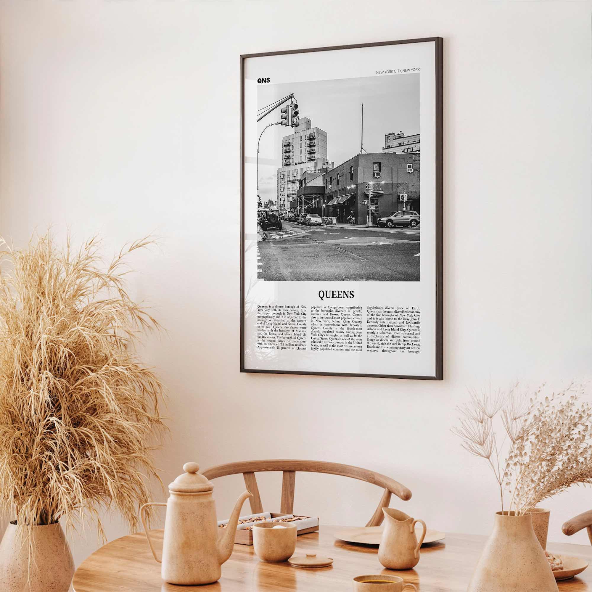 Queens Print Black and White New York No 2, Queens Wall Art, Queens Poster, Queens Photo, Queens Wall Decor, USA, United States