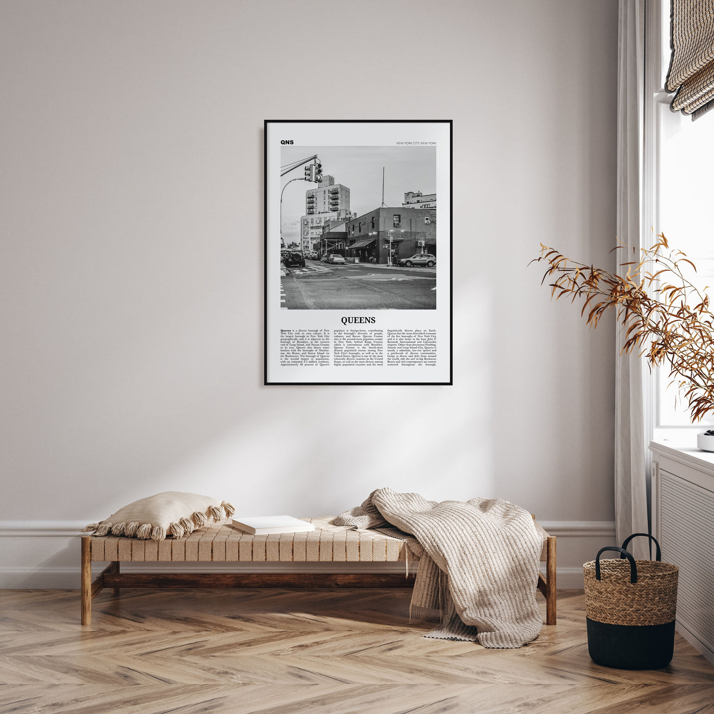 Queens, New York Travel B&W No 2 Poster