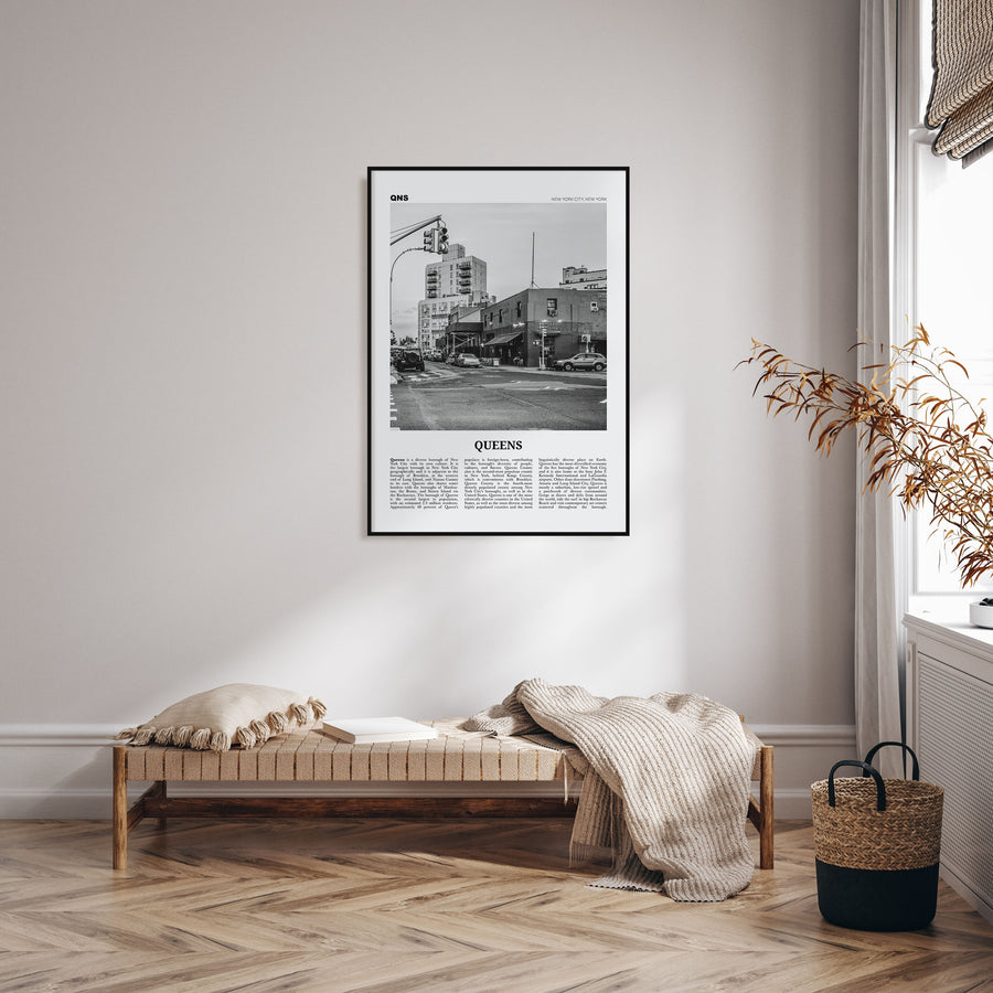 Queens, New York Travel B&W No 2 Poster