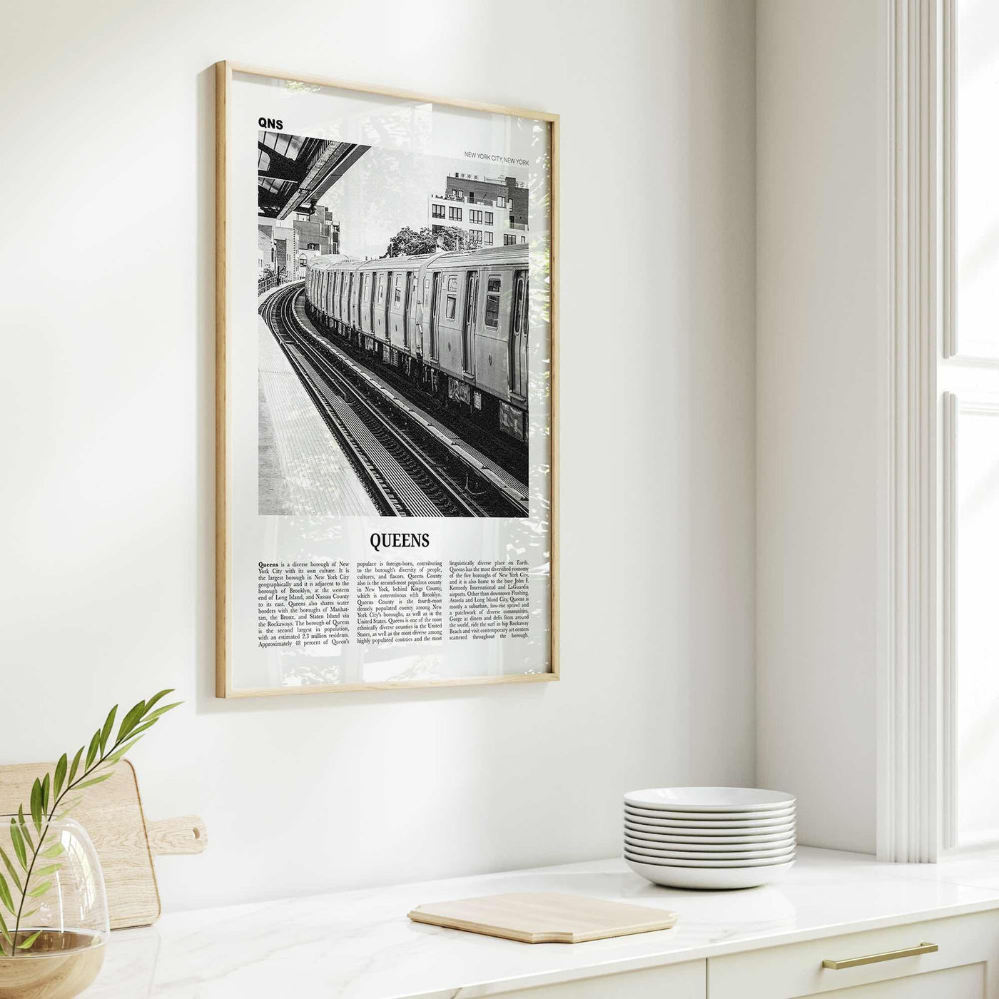 Queens Print Black and White New York No 3, Queens Wall Art, Queens Poster, Queens Photo, Queens Wall Decor, USA, United States