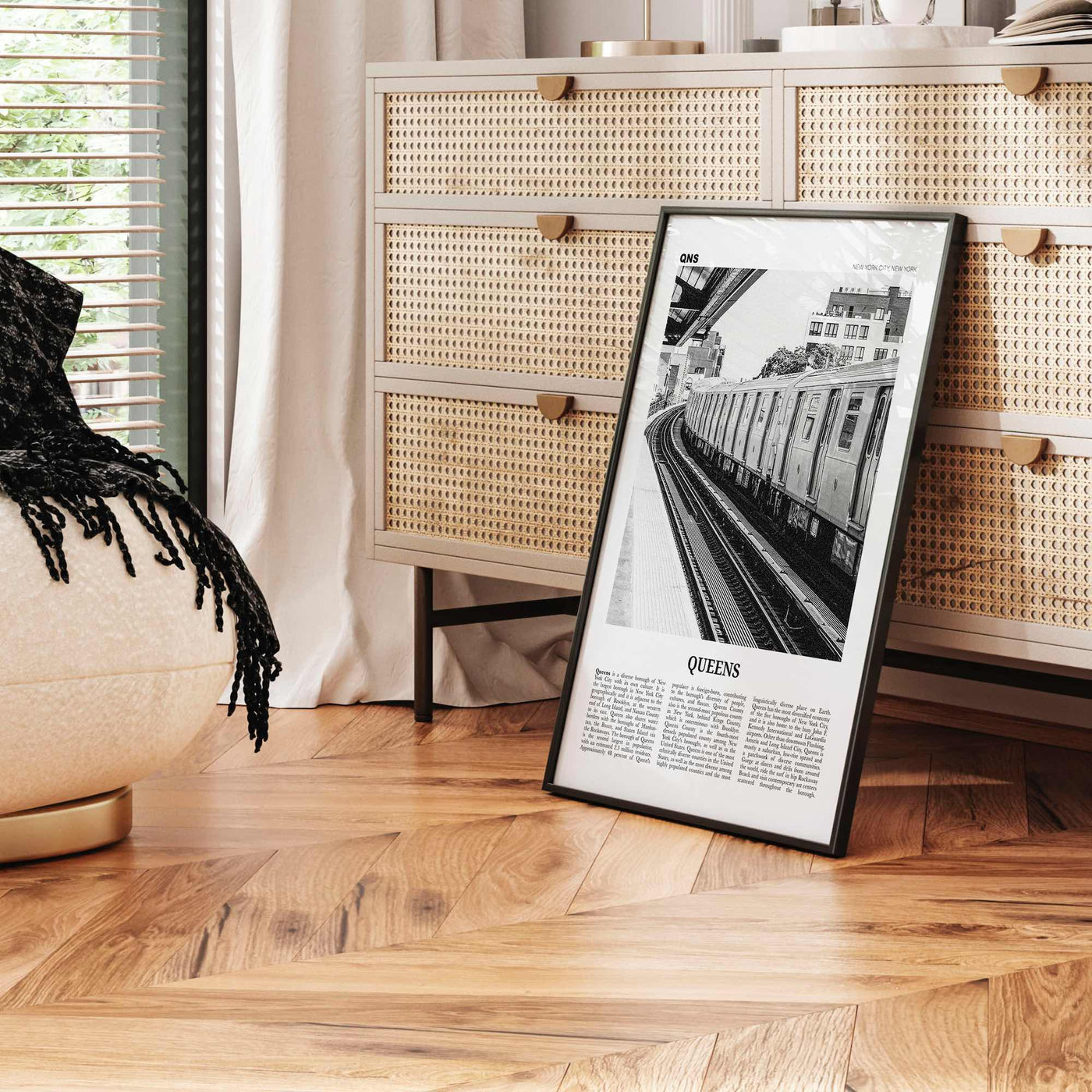 Queens Print Black and White New York No 3, Queens Wall Art, Queens Poster, Queens Photo, Queens Wall Decor, USA, United States