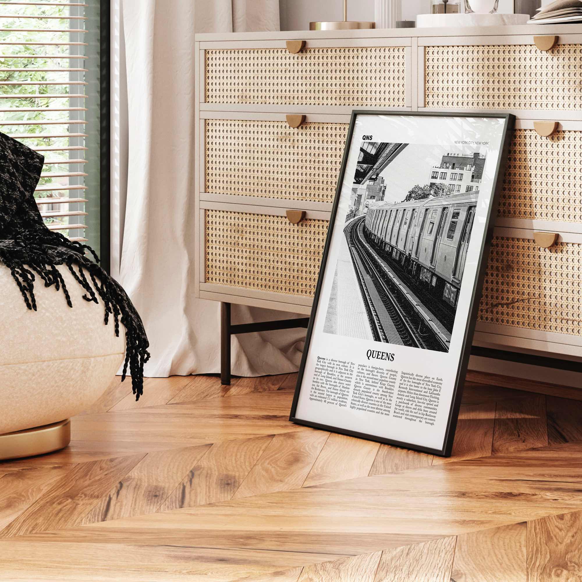 Queens Print Black and White New York No 3, Queens Wall Art, Queens Poster, Queens Photo, Queens Wall Decor, USA, United States