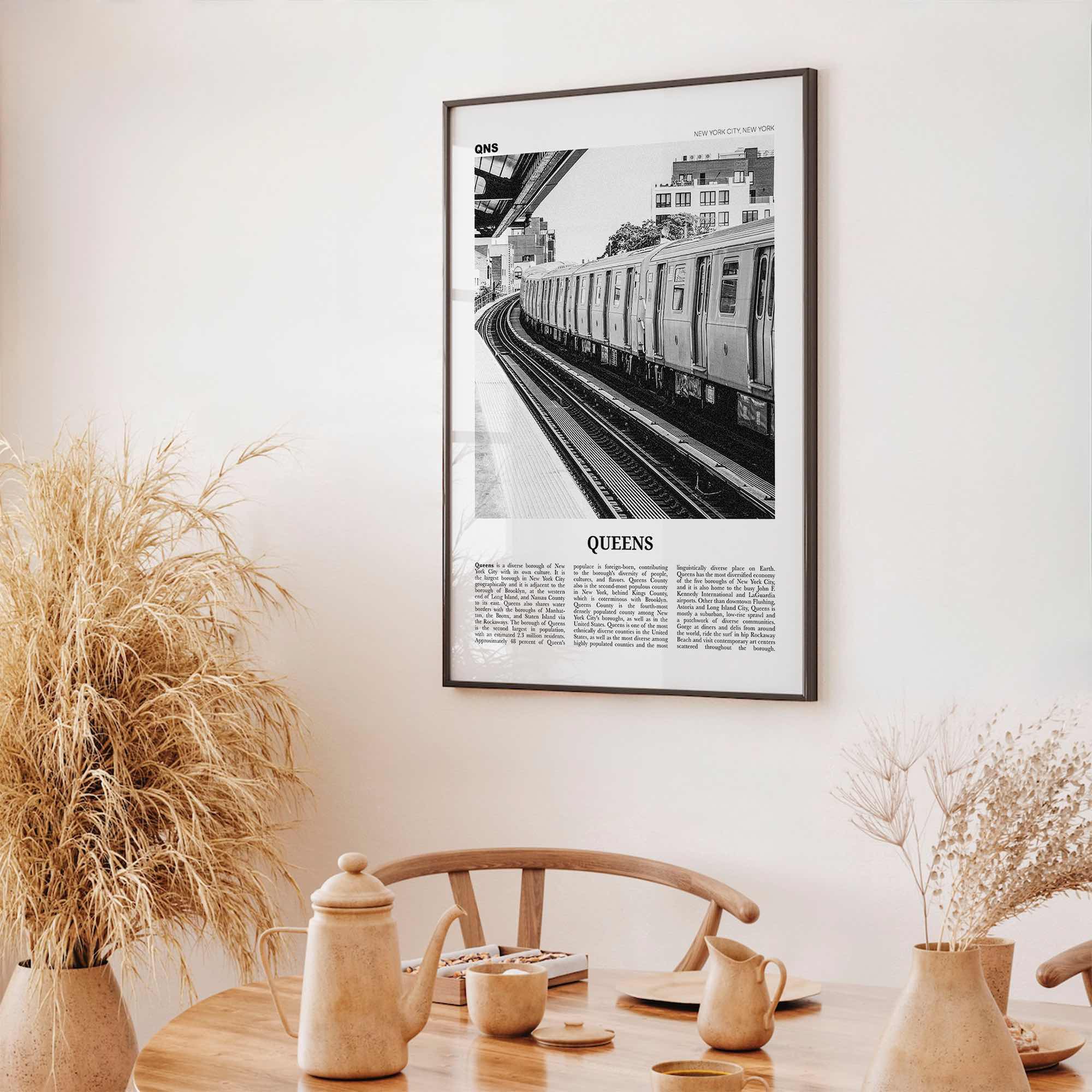 Queens Print Black and White New York No 3, Queens Wall Art, Queens Poster, Queens Photo, Queens Wall Decor, USA, United States