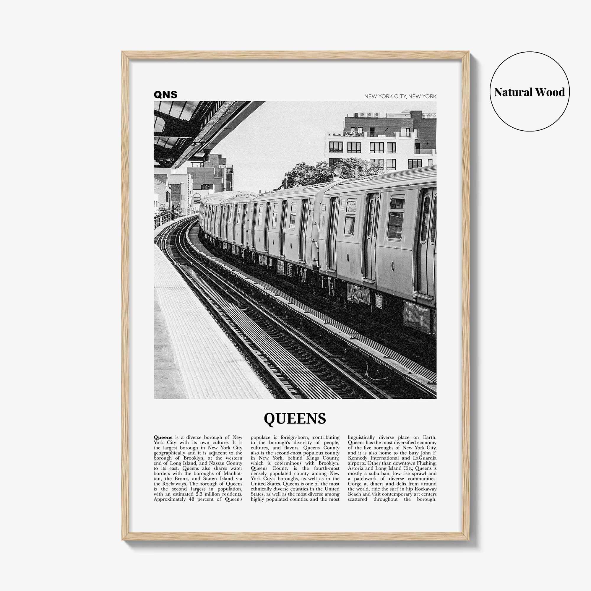 Queens Print Black and White New York No 3, Queens Wall Art, Queens Poster, Queens Photo, Queens Wall Decor, USA, United States