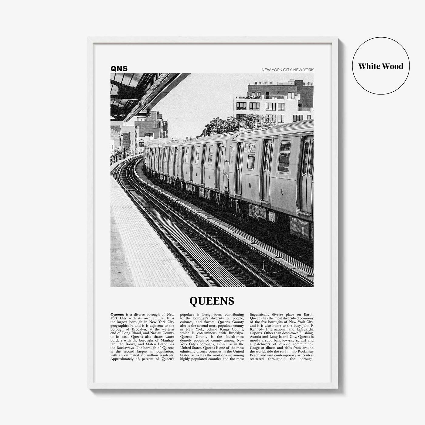 Queens Print Black and White New York No 3, Queens Wall Art, Queens Poster, Queens Photo, Queens Wall Decor, USA, United States