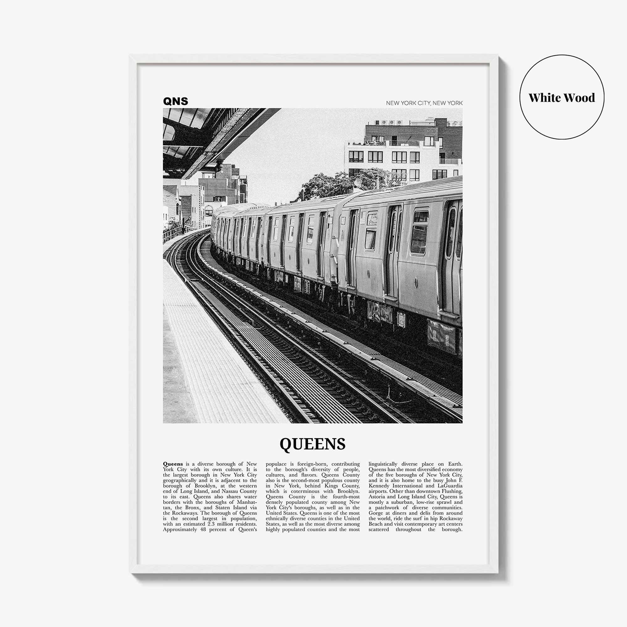 Queens Print Black and White New York No 3, Queens Wall Art, Queens Poster, Queens Photo, Queens Wall Decor, USA, United States
