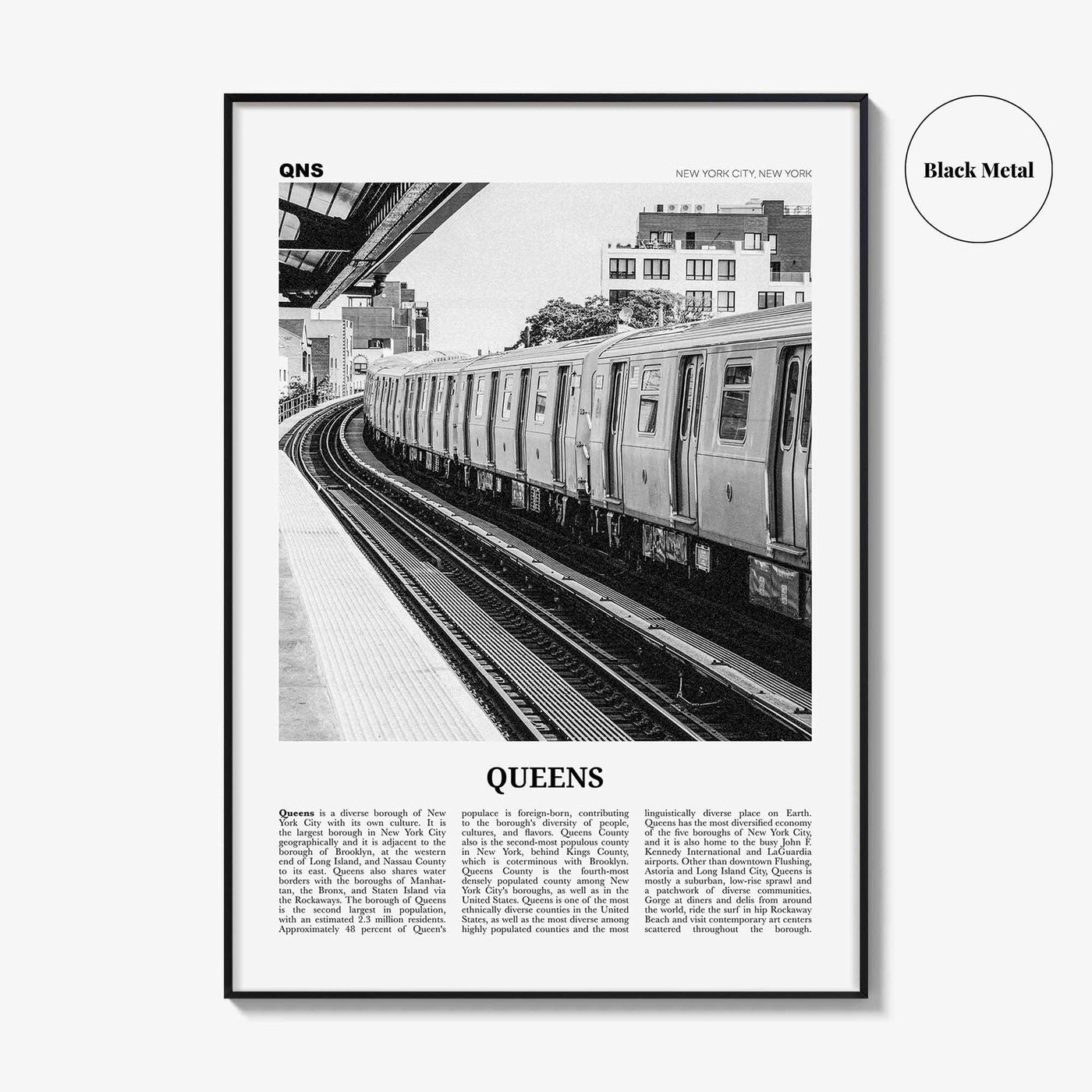 Queens Print Black and White New York No 3, Queens Wall Art, Queens Poster, Queens Photo, Queens Wall Decor, USA, United States