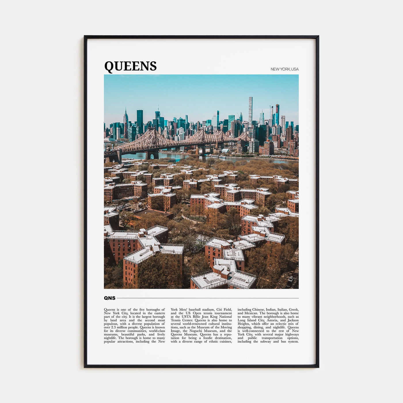 Queens, New York Travel Color Poster