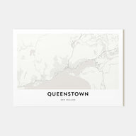 Queenstown Map Landscape Poster