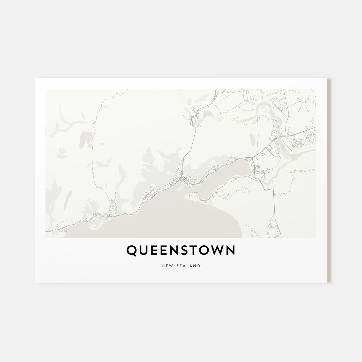 Queenstown Map Landscape Poster