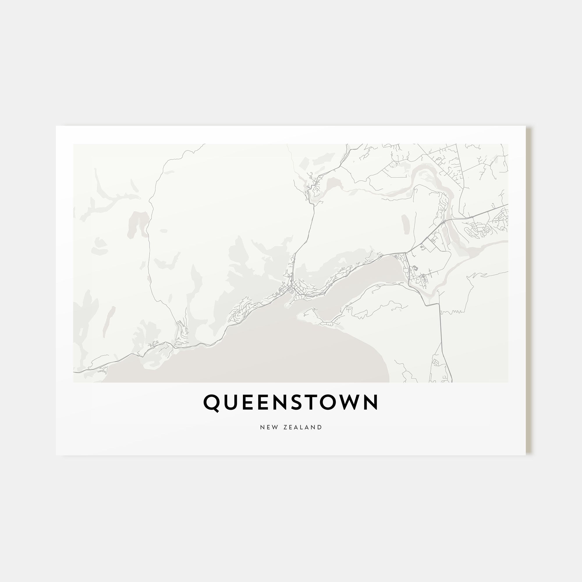 Queenstown Map Landscape Poster