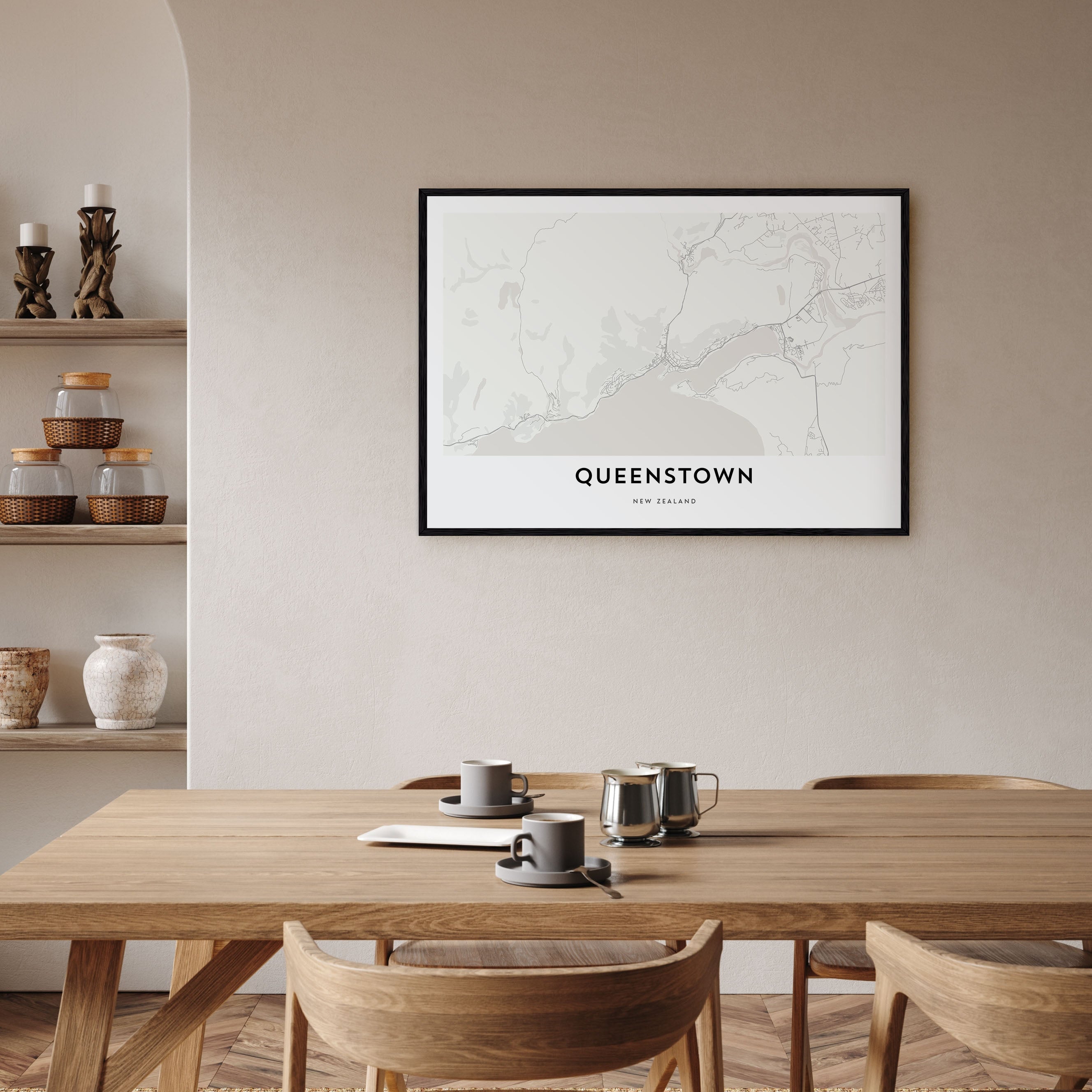 Queenstown Map Landscape Poster