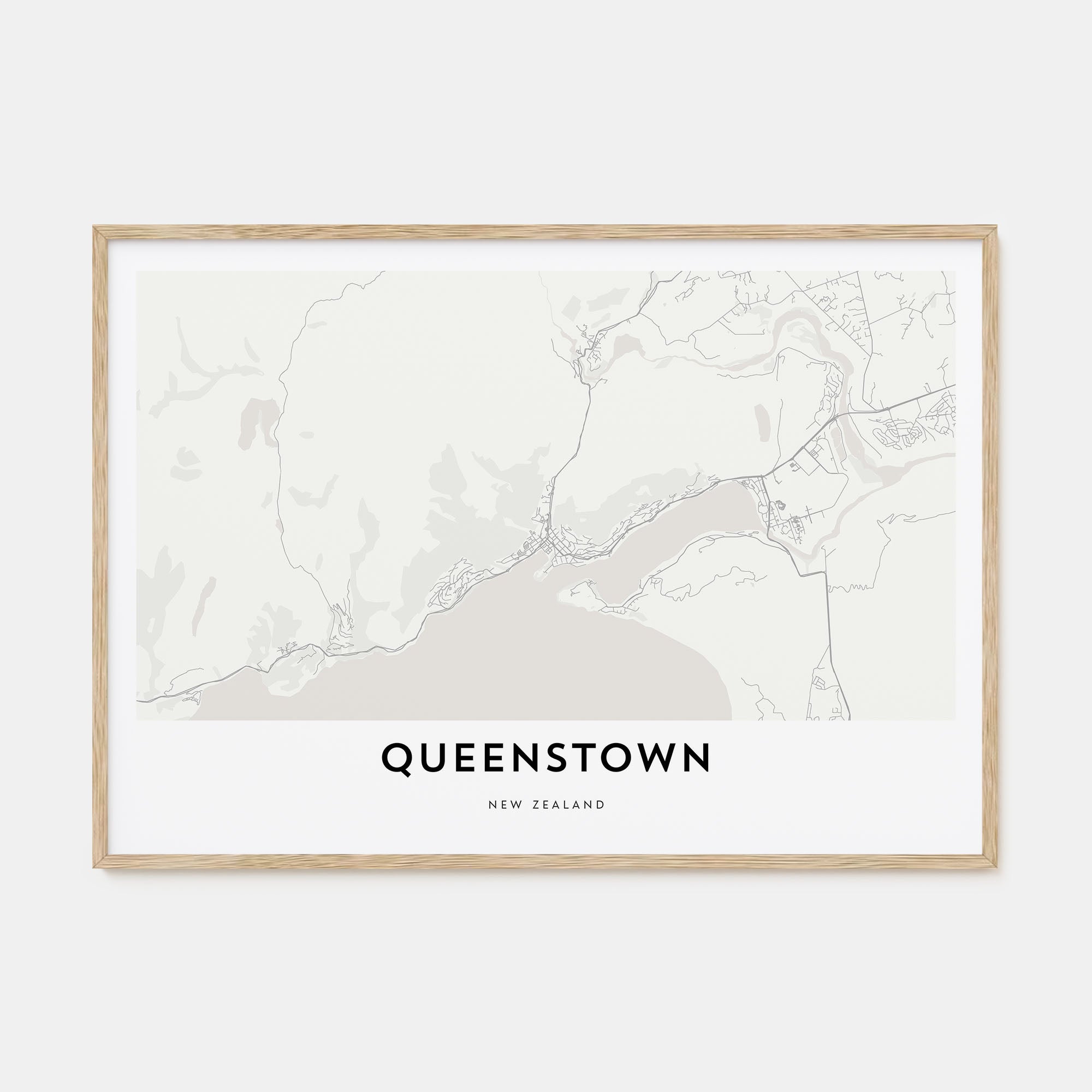 Queenstown Map Landscape Poster