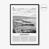 Queenstown Print Black and White, Queenstown Wall Art, Queenstown Poster, Queenstown Photo, Queenstown Wall Decor, New Zealand, Oceania
