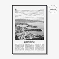 Queenstown Print Black and White, Queenstown Wall Art, Queenstown Poster, Queenstown Photo, Queenstown Wall Decor, New Zealand, Oceania